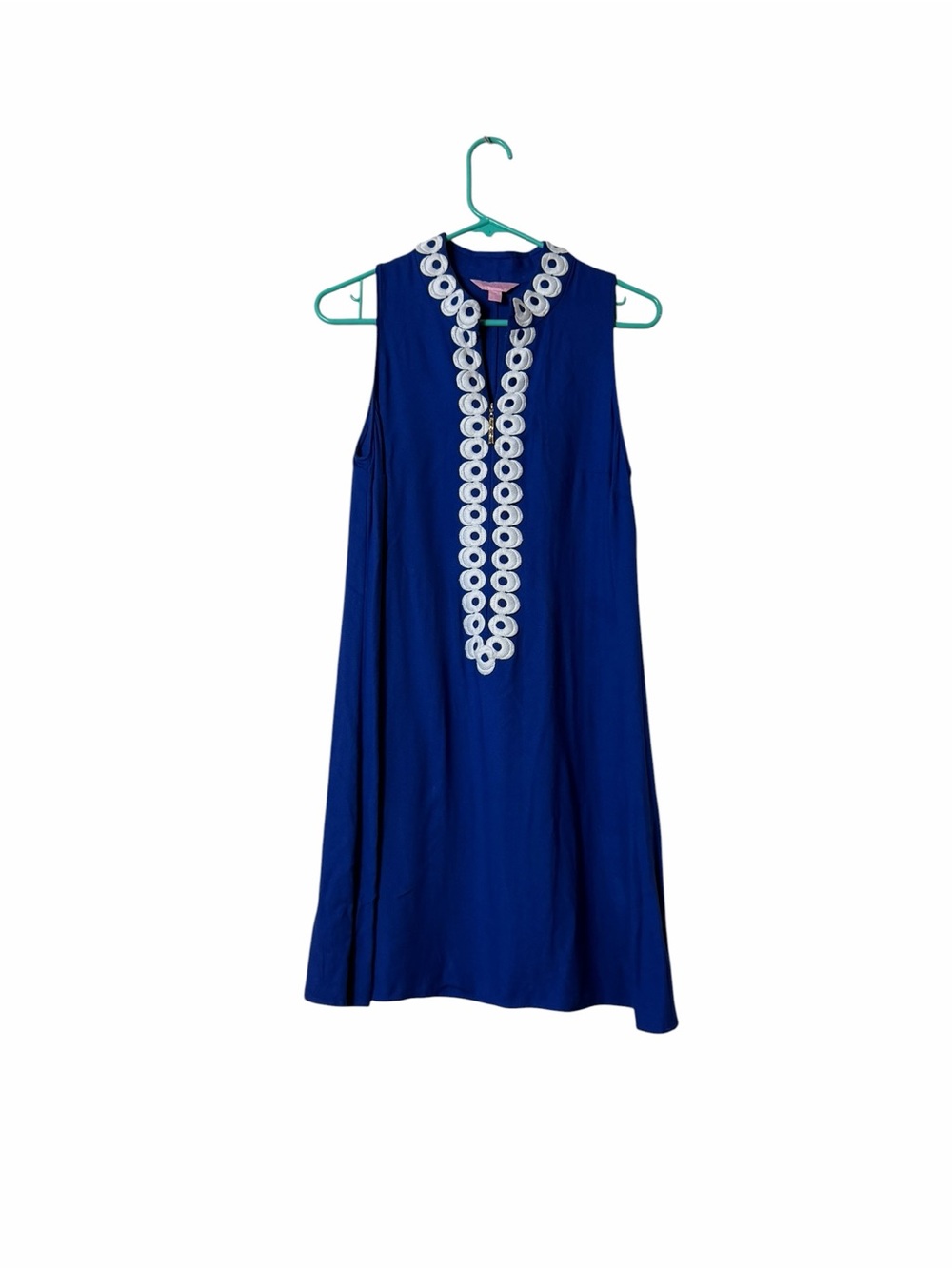 Lilly Pulitzer Jane Shift Dress Blue White Embroidered Size 6 Resortwear Coastal - Picture 3 of 7